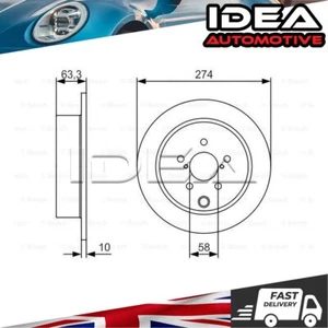Brake Disc Rear Idea Fits Subaru Forester XV 1.5 1.6 2.0 D 2.5 26700FJ000 - Picture 1 of 12
