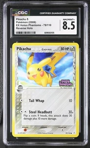 CGC 8.5 Pikachu 79/110 Reverse Holo EX Holon Phantoms Pokémon Card - Picture 1 of 2