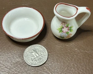 Jarra y lavabo vintage para casa de muñecas escala 1:12 - Imagen 1 de 3