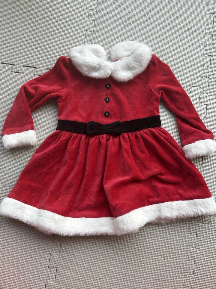 C&A Kleid 86 Weihnachten Weihnachtmann rot - Bild 1 von 4