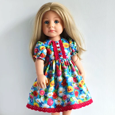 Одежда ручной работы для куклы Gotz Little Kidz, платье для куклы, кукла 36 см/14-14,5" - Изображение 1 из 4