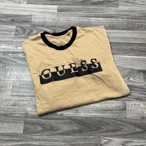 Guess Mens Los Angeles Classic Tee Shirt Graphic Black /tan Crewneck Size L - Picture 1 of 7