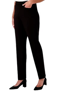 Susan Graver Women's Smart Ponte Knit Slim Leg Pant Black - Picture 1 of 2