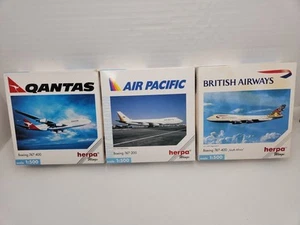 Lot 3 - HERPA WINGS AIR PACIFIC BOEING 747-200, British Airways & QANTAS 747-400 - Picture 1 of 17
