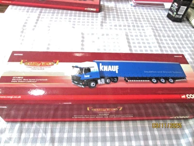 Corgi 1/50  CC13812 - Mercedes Benz Actros & Curtainside Trailer- Knauf-Boxed - Image 1 of 4