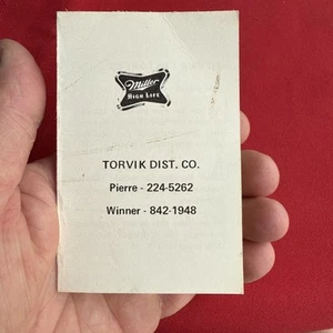 Vintage “Torvik Dust. Co. South Dakota-MILLER” Beer Card - Picture 1 of 5