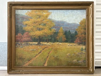 🔥 Fine Antique 1920s American OHIO Impressionist Landscape Oil Painting, ROYER - Image 1 of 4