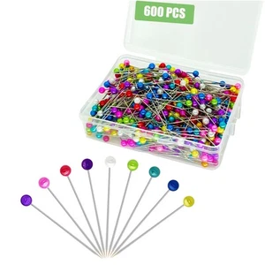 600PCS Sewing Pins Straight Pin for Fabric, Pearlized Ball Head Quilting Pins... - Picture 1 of 7