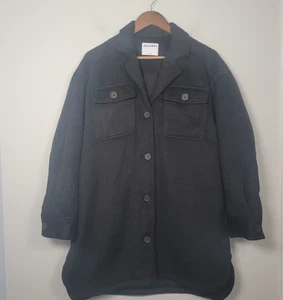 NWT Old Navy Mens L Wool Blend Shacket Jacket Black Jack Overshirt Black - Picture 1 of 13