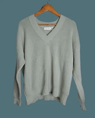 Suéter Pullover Tejido Cuello en V Relajado Estilo Rd Stitch Fix Verde Mujer L Foto 1 de 4