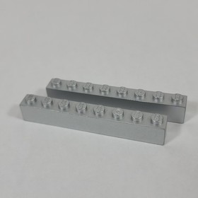2X LEGO 1X8 Metallic Silver Building Brick Basic Agents 8634 Parts Lot 3008