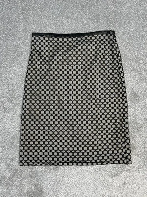 Falda midi Diane Von Furstenberg Barneys Co op para mujer 2 cuero de cordero negro Foto 1 de 4