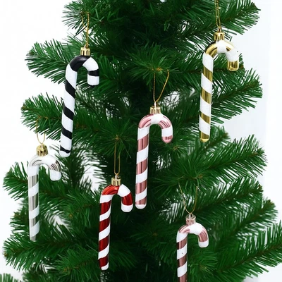 4pcs Shatterproof Lollipop Cane Pendant  Winter Home Decor - Bild 1 von 4