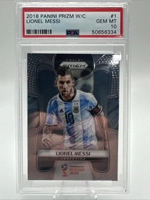 Copa Mundial Panini Prizm #1 2018 Lionel Messi PSA 10 Foto 1 de 2
