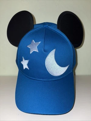 Cakeworthy Disney Fantasia Sorcerer Mickey Mouse Ear Hat Baseball Cap Blue Stars - Image 1 of 4