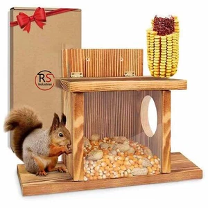 Wooden Squirrel Feeder - Squirrel Feeders for Outside - Durable Squirrel Hous... - Picture 1 of 9