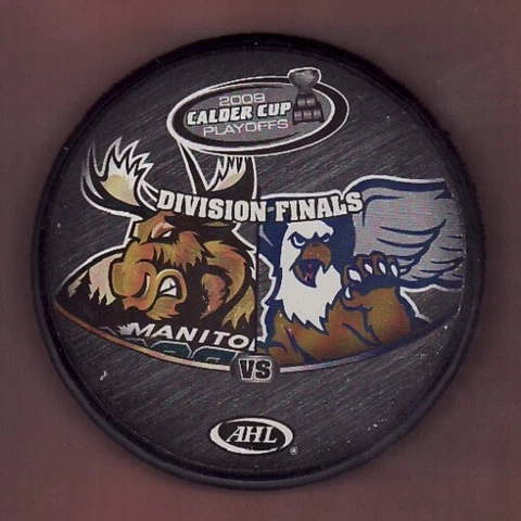 2009 MANITOBA MOOSE vs GRAND RAPIDS GRIFFINS PLAYOFF AHL PLAYOFF PUCK LAST1 Cover