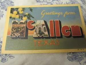 Vtg. 1940s / 50s McAllen Texas Color Post Card - Picture 1 of 5