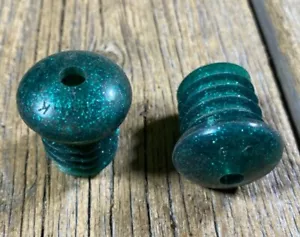 VINTAGE MUSCLE BIKE BICYCLE OGK JAPAN HANDLEBARS BAR END PLUGS CAPS GREEN - Picture 1 of 1