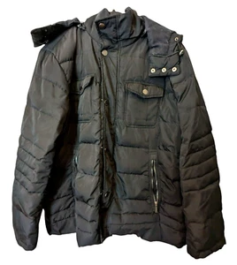 London Fog Black XL Removable Hood Quilted Winter Puffer Jacket Ski Snow Coat - Picture 1 of 7