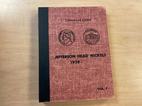 Jefferson Nickels Set 1938 - 1978 in Vintage Library of Coins Album; Full Set Cover