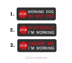 Señal de Detención Bordada Personalizada PERRO DE TRABAJO No Mascotas Perro de Servicio Coser en Parche - Imagen 1 de 11