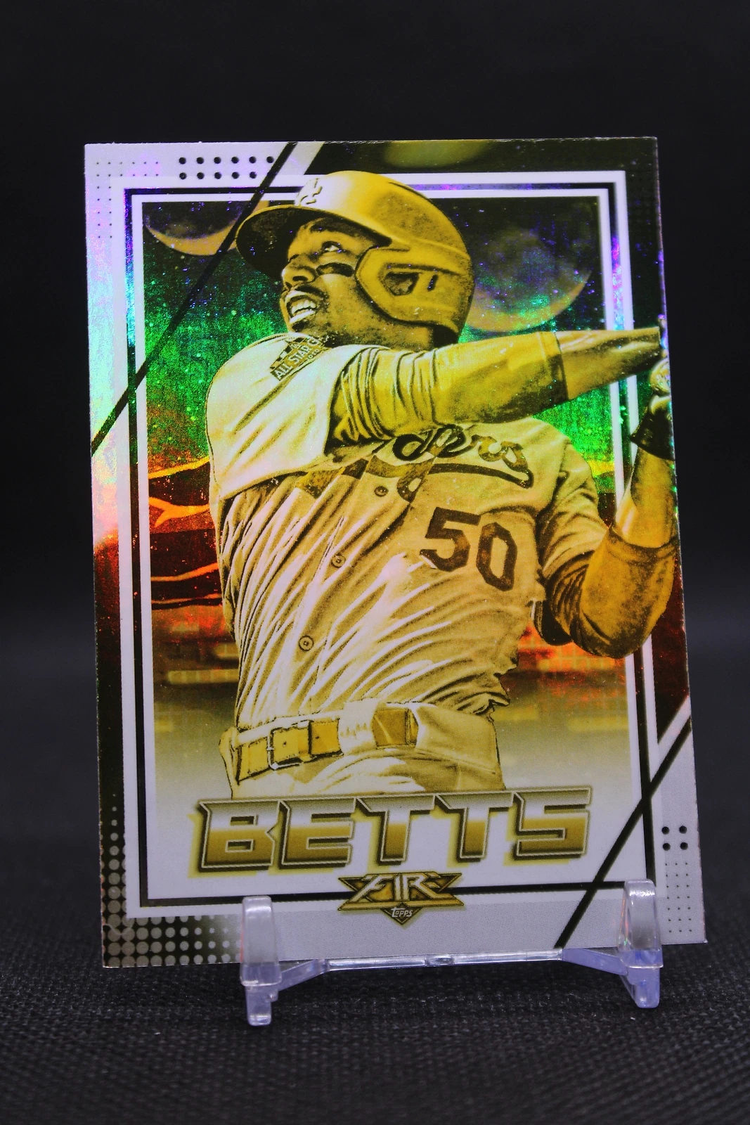 Mookie Betts #56 2020 Topps Fire Gold Minted Los Angeles Dodgers