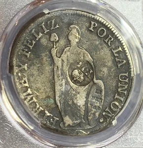 FILIPPINE Perù. 8 Reales, ND 1834-37 Manila Mint. MONETA ARGENTO PCGS VF - Foto 1 di 3