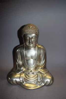 Meditierender Buddha-Kamakura, Bronze-versilbert, 26cm - Bild 1 von 4