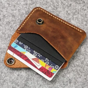Portafoglio minimalista porta carte in pelle, portafoglio da uomo premium in pelle piccola - Foto 1 di 11