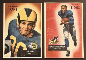 1955 BOWMAN JACK CHRISTIANSEN #28 HOF DETROIT LIONS TOM FEARS #43 RAMS POOR - Picture 1 of 2