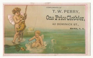 T. W. Perry Clothier, Rom, New York - Victorian Trade Card ca.1880's - Bild 1 von 2