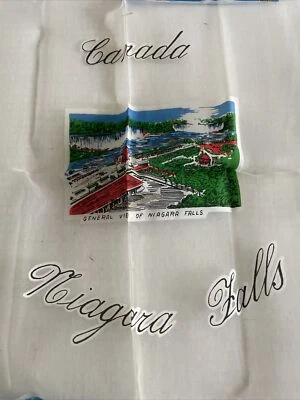 Canada NiagaraFalls Vintage Scarf Head Destination Souvenir 24” X 26” Japan Made - Image 1 of 4