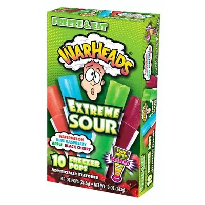 Warheads Extreme Sour Freezer Pops Boxes With 10 Pops Per Box - Pack Of 3 • 186.99$