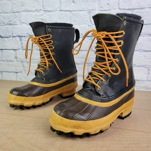 Hoffman Men's Size 7 Insulated Leather Work Pac Lineman Boots USA Black - Picture 1 of 10