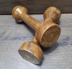EXECUTIVE FLEX SHOP HAND WEIGHTS 3LBS EACH SET OF 2 WOOD GRAIN Excercise Workout - Picture 1 of 7