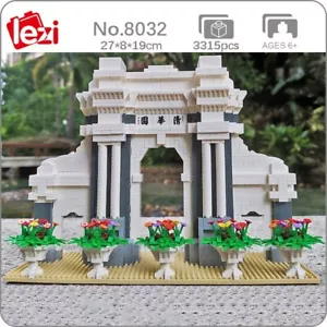 Lezi 8032 World Architecture Tsinghua University Gate Blocks Bricks Building Toy - Picture 1 of 13