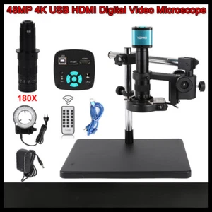 Microscopio electrónico de video digital USB de 48 MP HDMI 180X zoom lente de montaje en C - Imagen 1 de 29