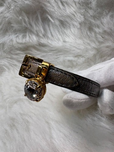 Bracciale MIU MIU Madras pelle con cristalli argento buone condizioni no scatola