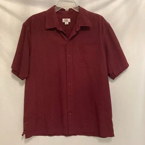 Cutter & Buck Men’s Shirt L Maroon Short Sleeve Casual VGC - Picture 1 of 6