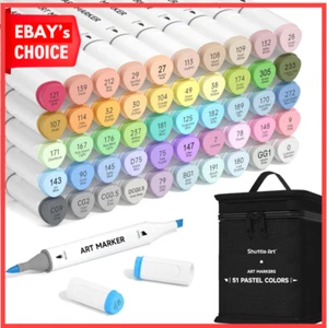 Pastel Alcohol Markers Set - Dual Tip Brush & Chisel Tips for Versatile Art Crea - Picture 1 of 12