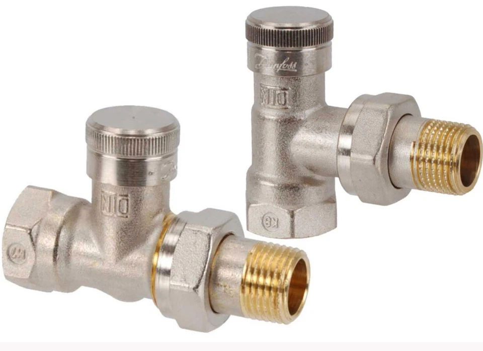 Danfoss RLV 1/2" Eck Durchgang Heizkörper Rücklaufverschraubung Rücklaufventil - Bild 1 von 1