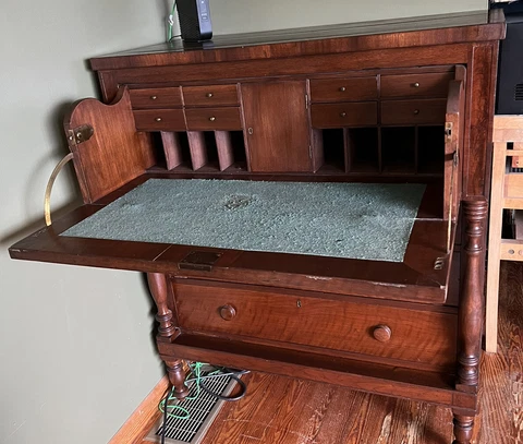 Antique Mahogany Empire BUTLER DESK DRESSER Chest American  Circa 1880 (PF) Cover