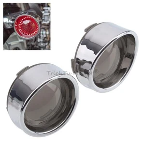 Turn Signal Light Smoke Lens Cover Bezels Visor Fit For Harley Davidson Softail - Picture 1 of 17