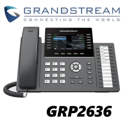 Grandstream GRP2636 12-Line 6 SIP IP Phone Color Screen Dual Gigabit - Image 1 of 4