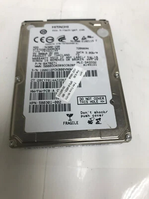 Hitachi HTS725016A9A364 SATA Hard Drive 160GB 2.5" Tested w/ Log #C107AJ - Image 1 of 2