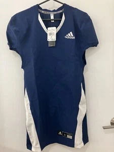 Authentic Adidas marineblau weiß Trikot Herren Erwachsene Medium NEU Neu mit Etikett - Bild 1 von 3