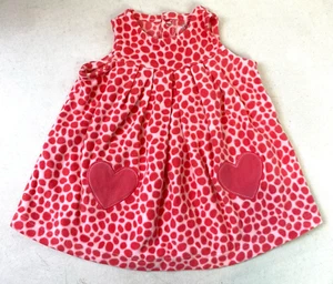 Carters Just For You Baby Girl Pink Jumper/Dress Infant 3 Mos Hearts SOFT EUC - Picture 1 of 4