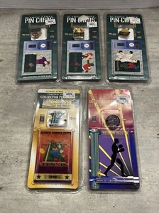 5x 1996 OLYMPIC SUMMER GAMES Pin/Card Tennis, 2 Boxing, Badminton, Judo. NIP - Picture 1 of 5