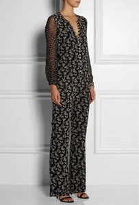 Isabel Marant Etoile Jumpsuit 36 Black Leaf Print Long Sleeve Viscose RRP $660 - Bild 1 von 12